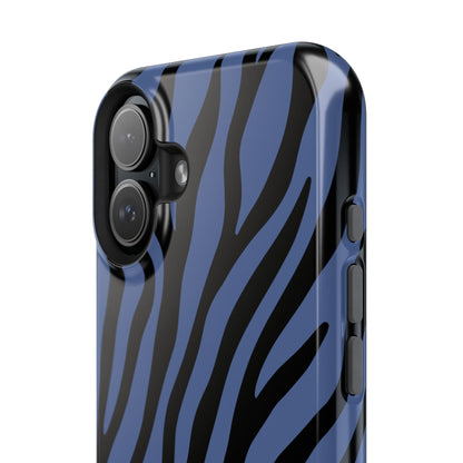 Blue & Black Zebra Stripe Phone Case