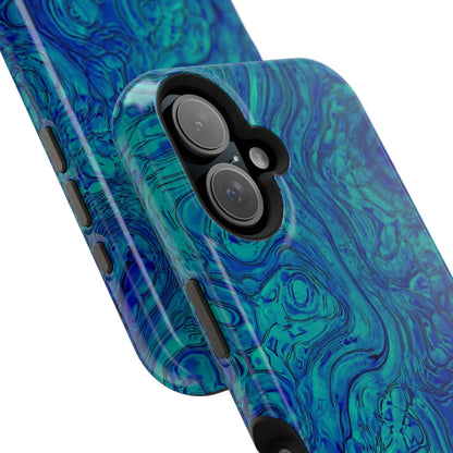 Blue Marble Impact-Resistant Phone Case — Protective Ripple Swirl Design