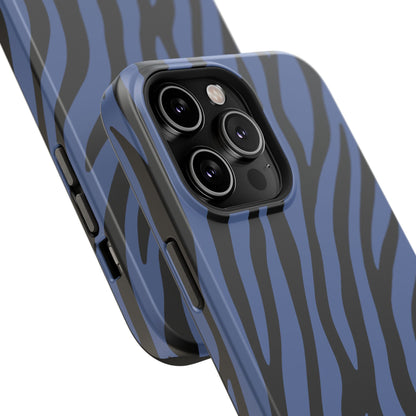 Blue & Black Zebra Stripe Phone Case