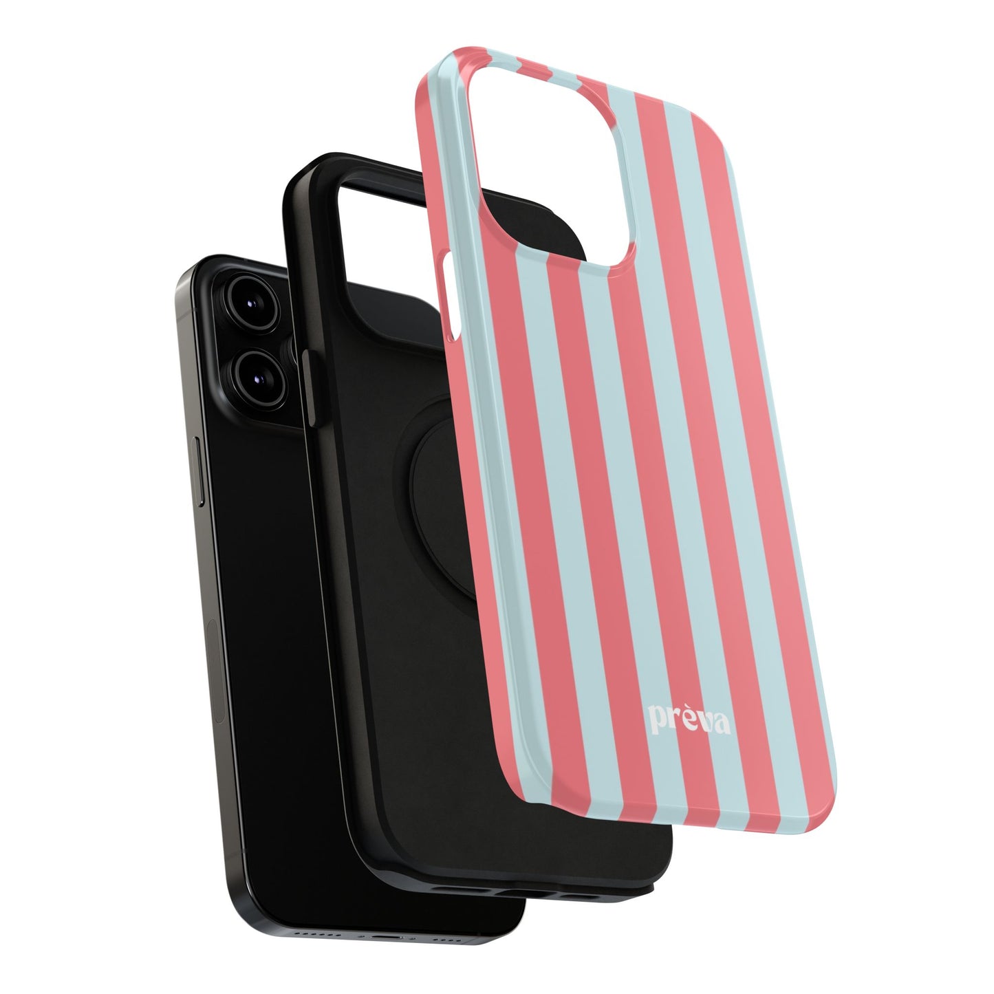 Coral & Teal Stripes Phone Case