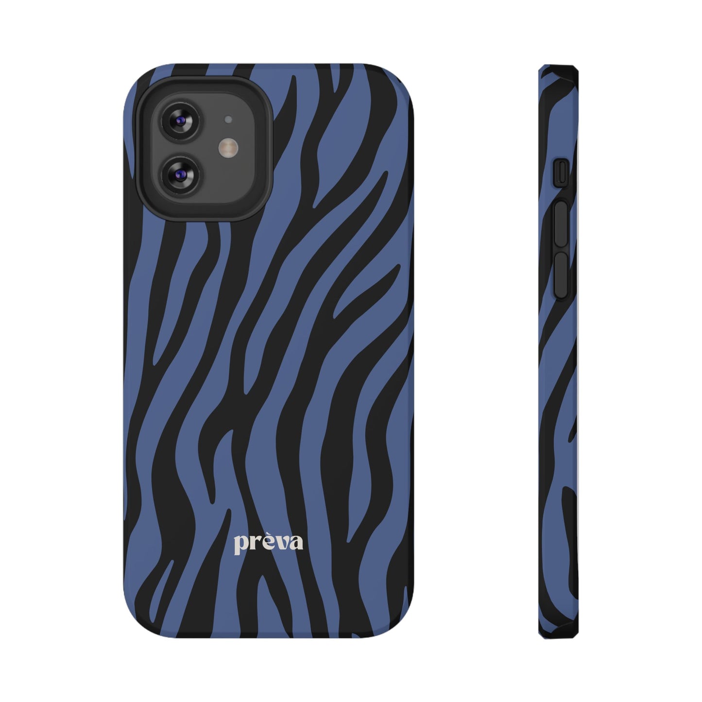 Blue & Black Zebra Stripe Phone Case