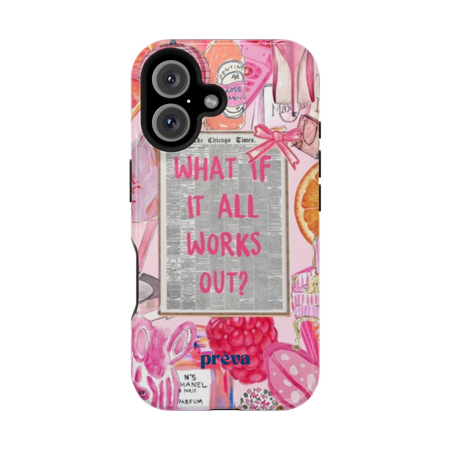 Pink "What If It All Works Out?" Collage Phone Case