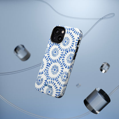 Blue Floral Spiral Phone Case