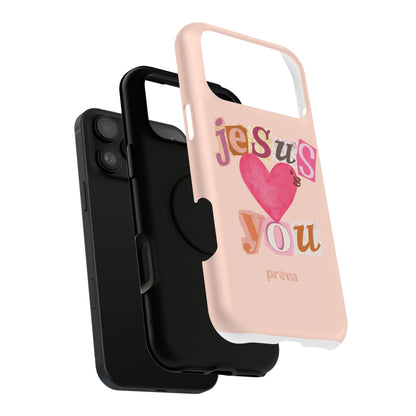 Pink Jesus Loves You Phone Case