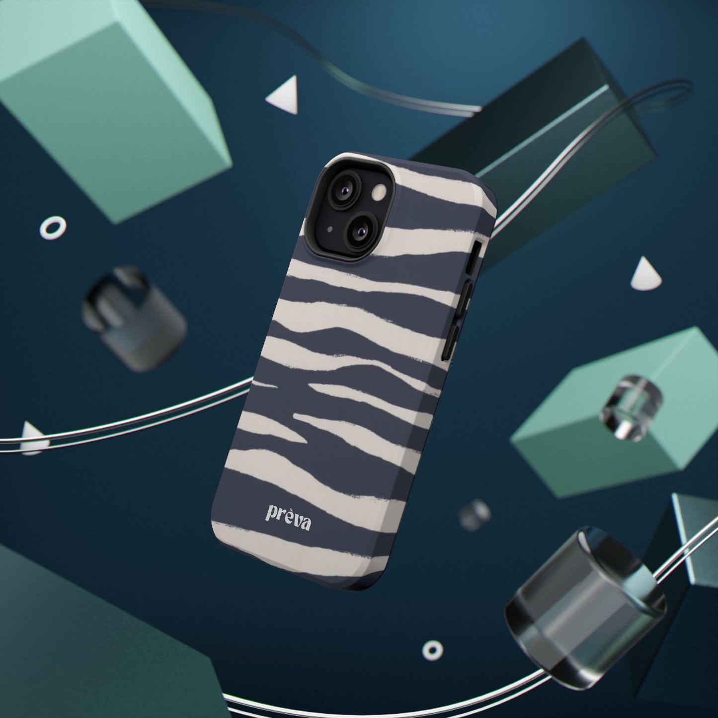 Navy & Cream Zebra Phone Case
