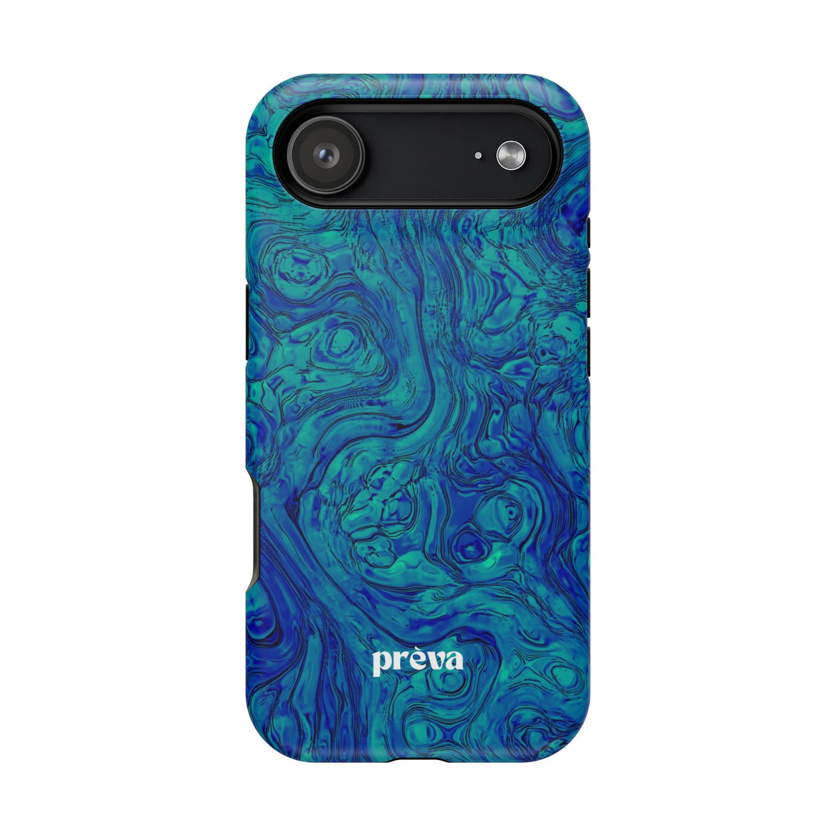 Blue Marble Impact-Resistant Phone Case — Protective Ripple Swirl Design