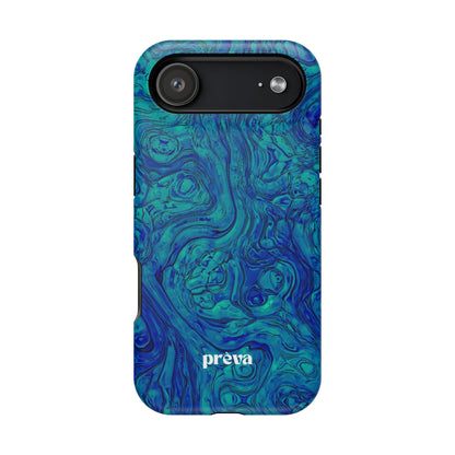 Blue Marble Impact-Resistant Phone Case — Protective Ripple Swirl Design