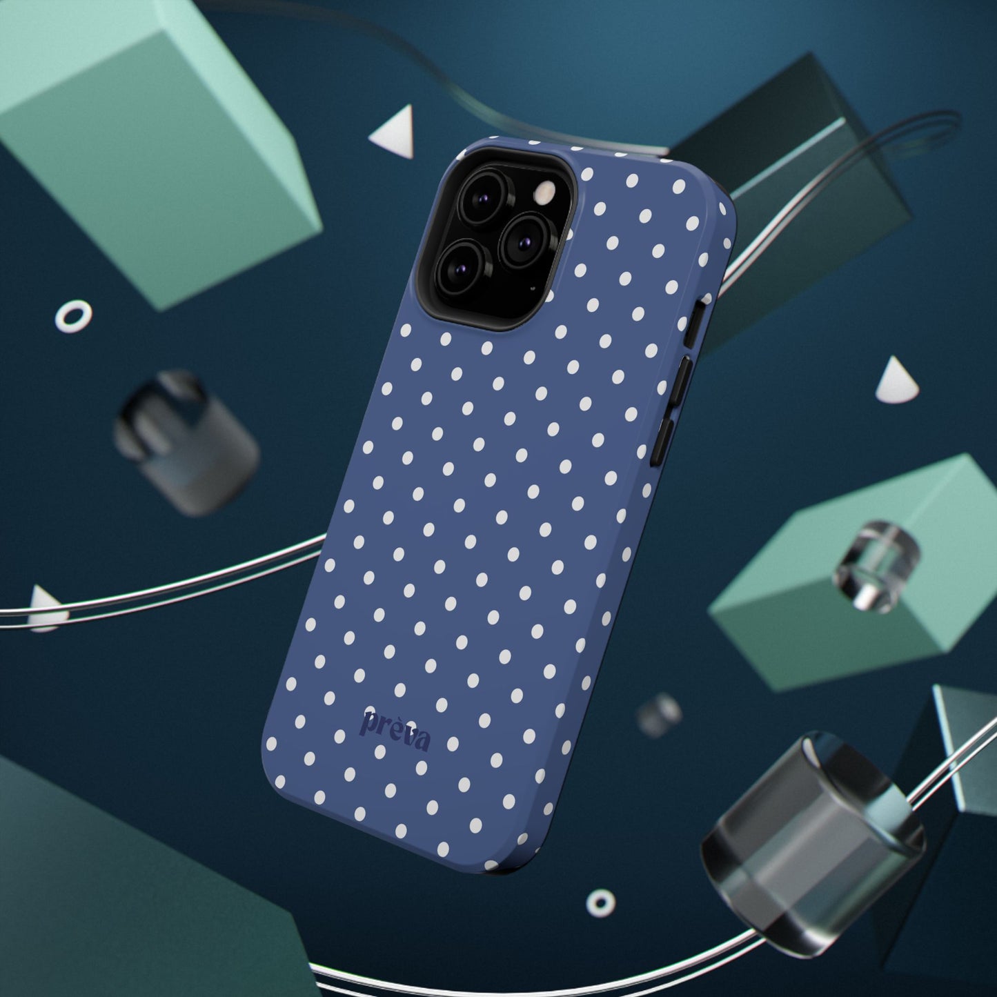 Navy Polka Dot Phone Case