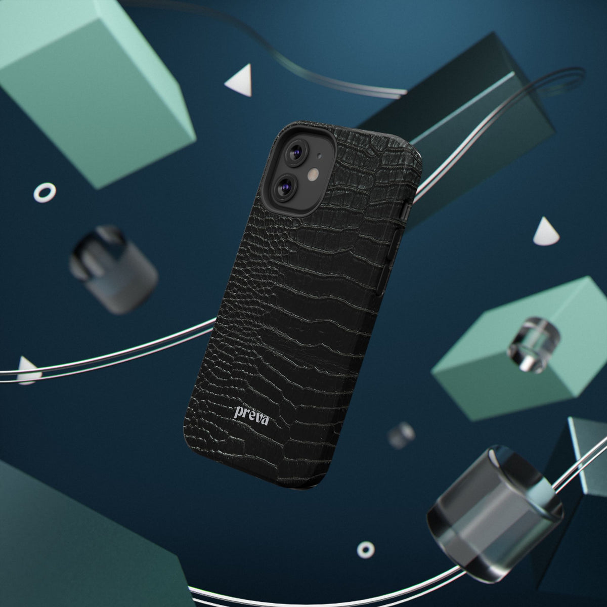 Black Croc Phone Case