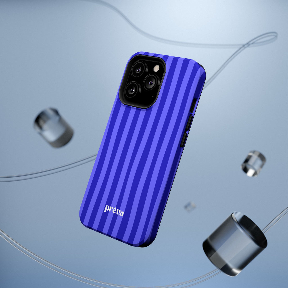 Neon Blue Stripes Phone Case
