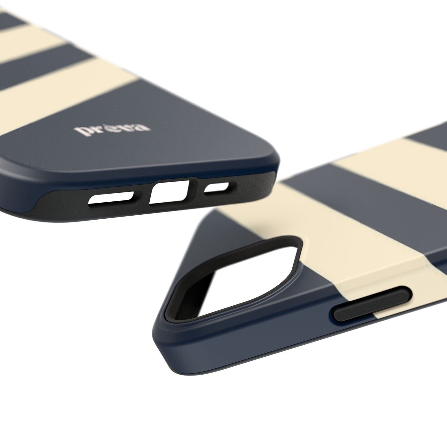 Striped Navy & Cream Phone Case