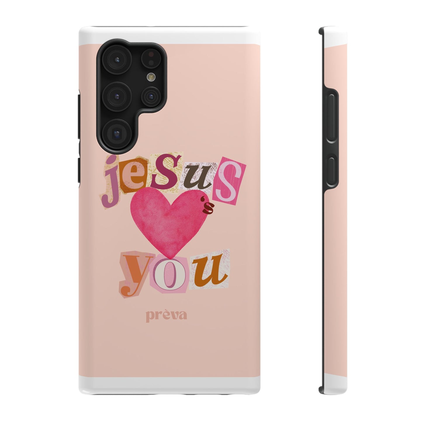 Pink Jesus Loves You Phone Case