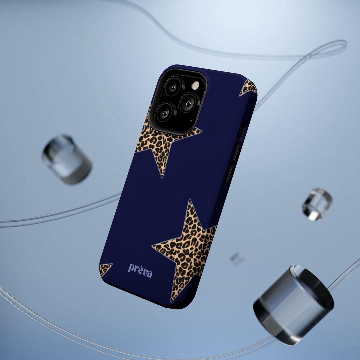 Navy Leopard Star Phone Case