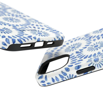 Blue Floral Spiral Phone Case
