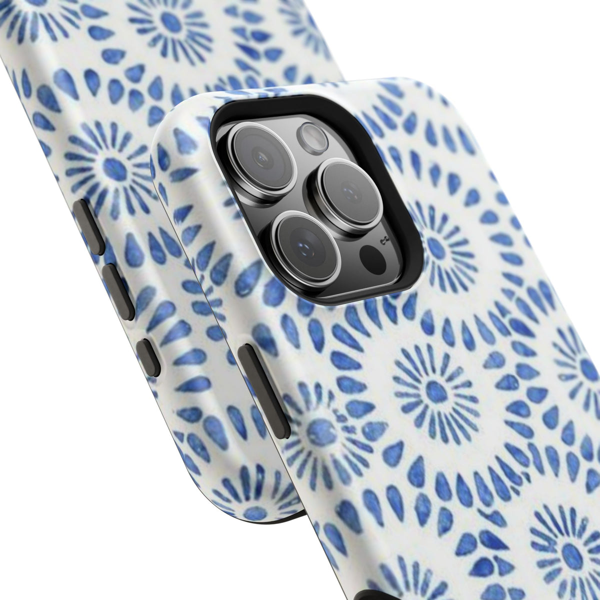 Blue Floral Spiral Phone Case