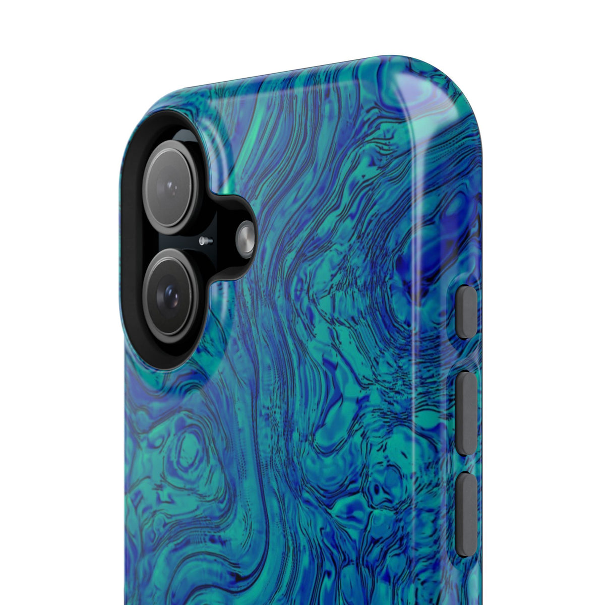 Blue Marble Impact-Resistant Phone Case — Protective Ripple Swirl Design
