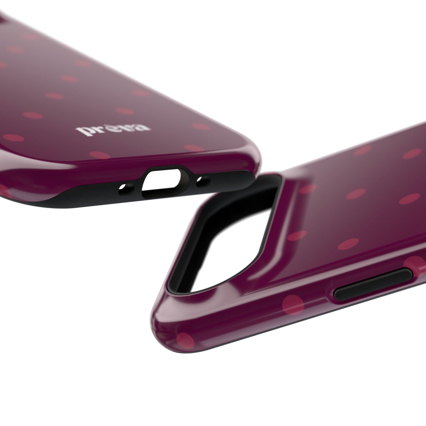 Maroon Polka Dots Phone Case