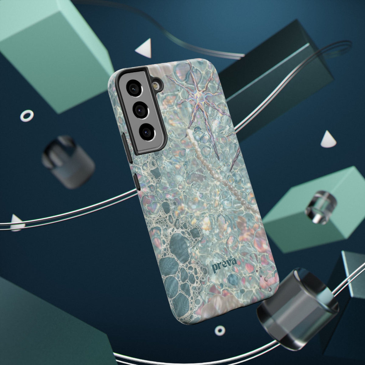 Marbled Seafoam Impact-Resistant Phone Case