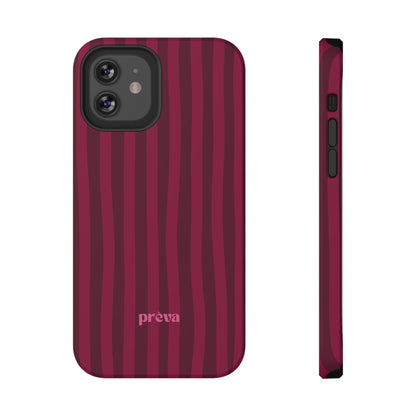 Burgandy Stripes x Ava Dudderar Phone Case