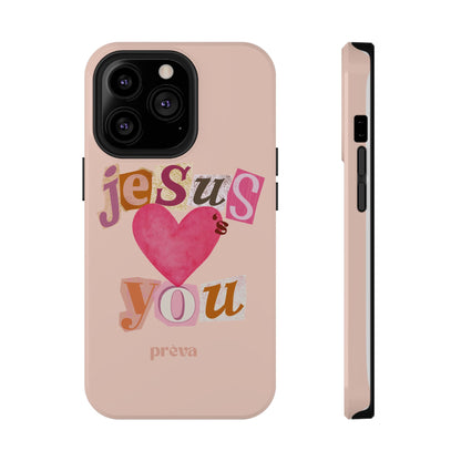 Pink Jesus Loves You Phone Case