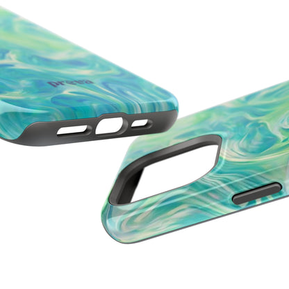 Impact-Resistant Phone Case — Teal Green Marble Swirl