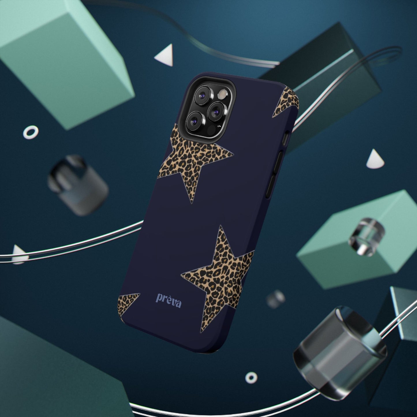 Navy Leopard Star Phone Case