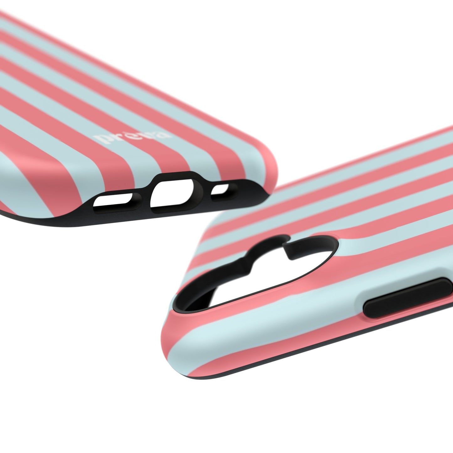 Coral & Teal Stripes Phone Case