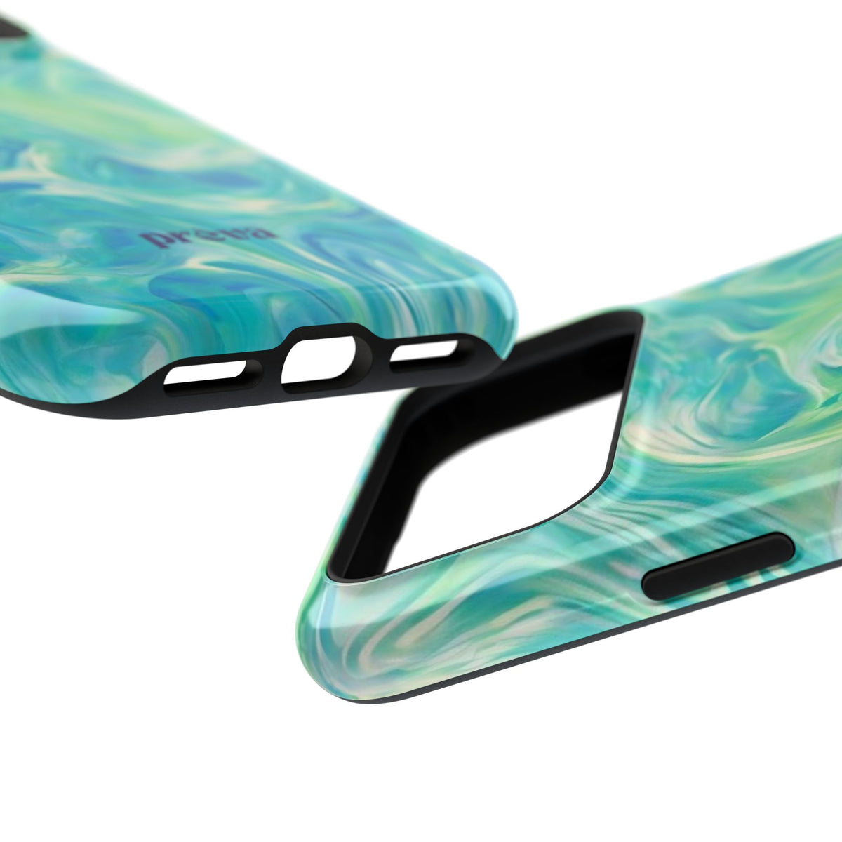 Impact-Resistant Phone Case — Teal Green Marble Swirl