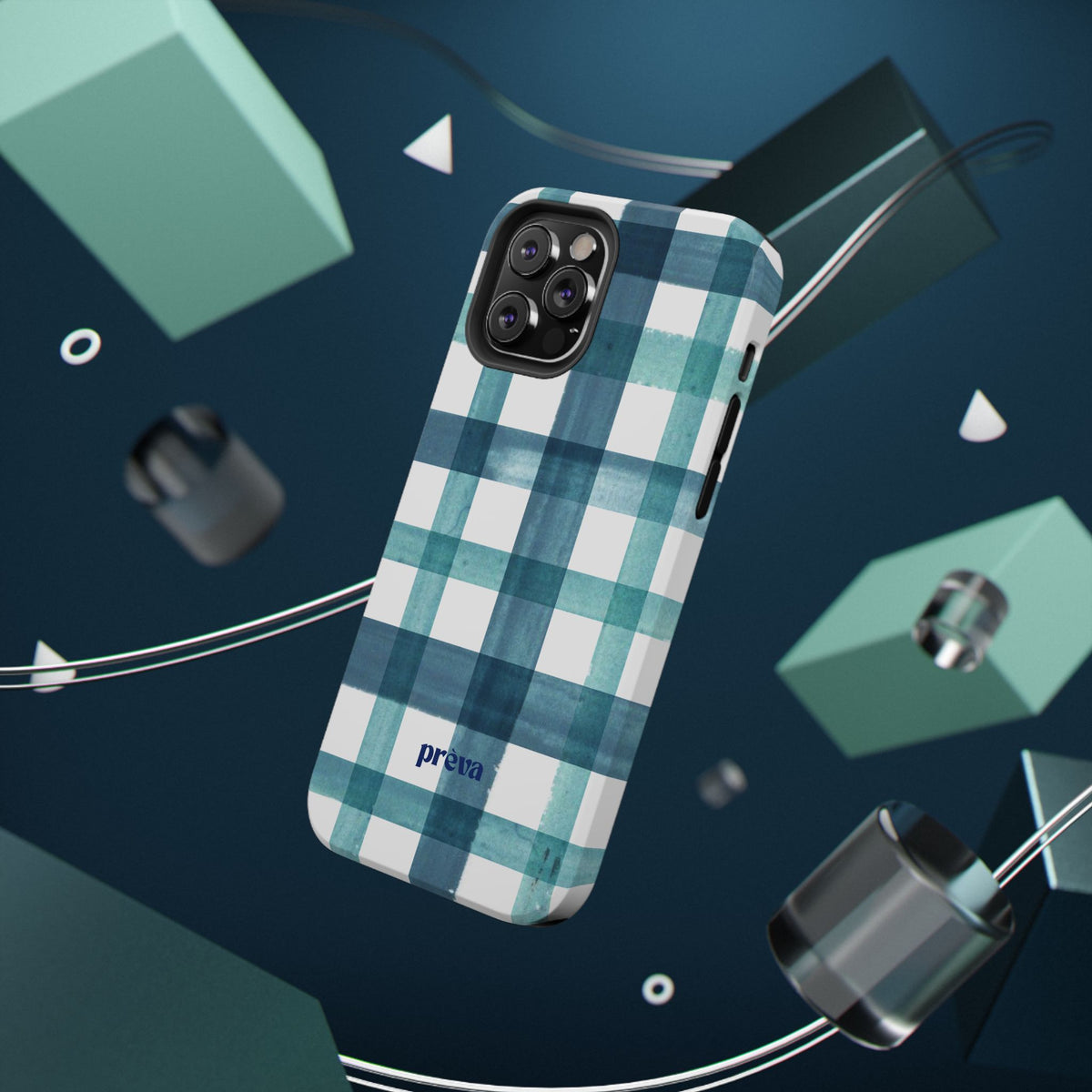 Teal Plaid Phone Case