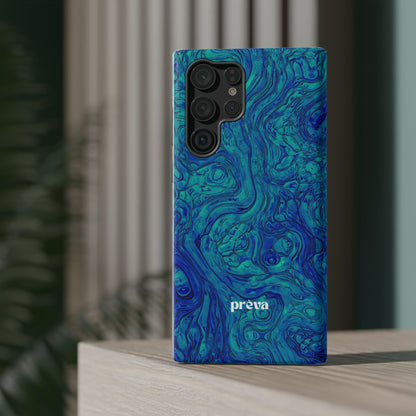Blue Marble Impact-Resistant Phone Case — Protective Ripple Swirl Design