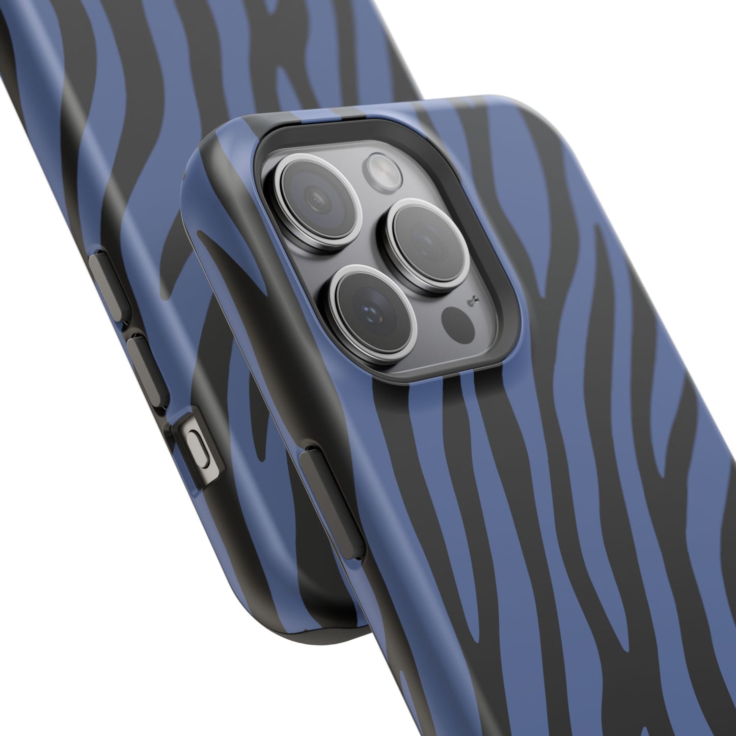 Blue & Black Zebra Stripe Phone Case