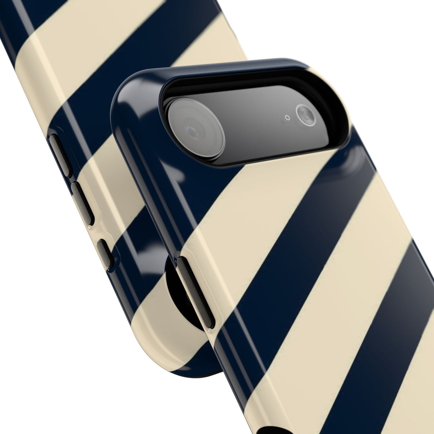 Striped Navy & Cream Phone Case