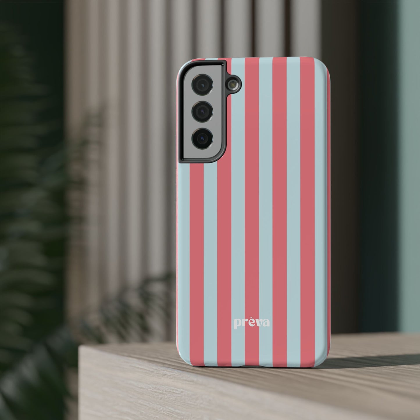 Coral & Teal Stripes Phone Case