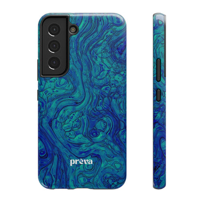 Blue Marble Impact-Resistant Phone Case — Protective Ripple Swirl Design