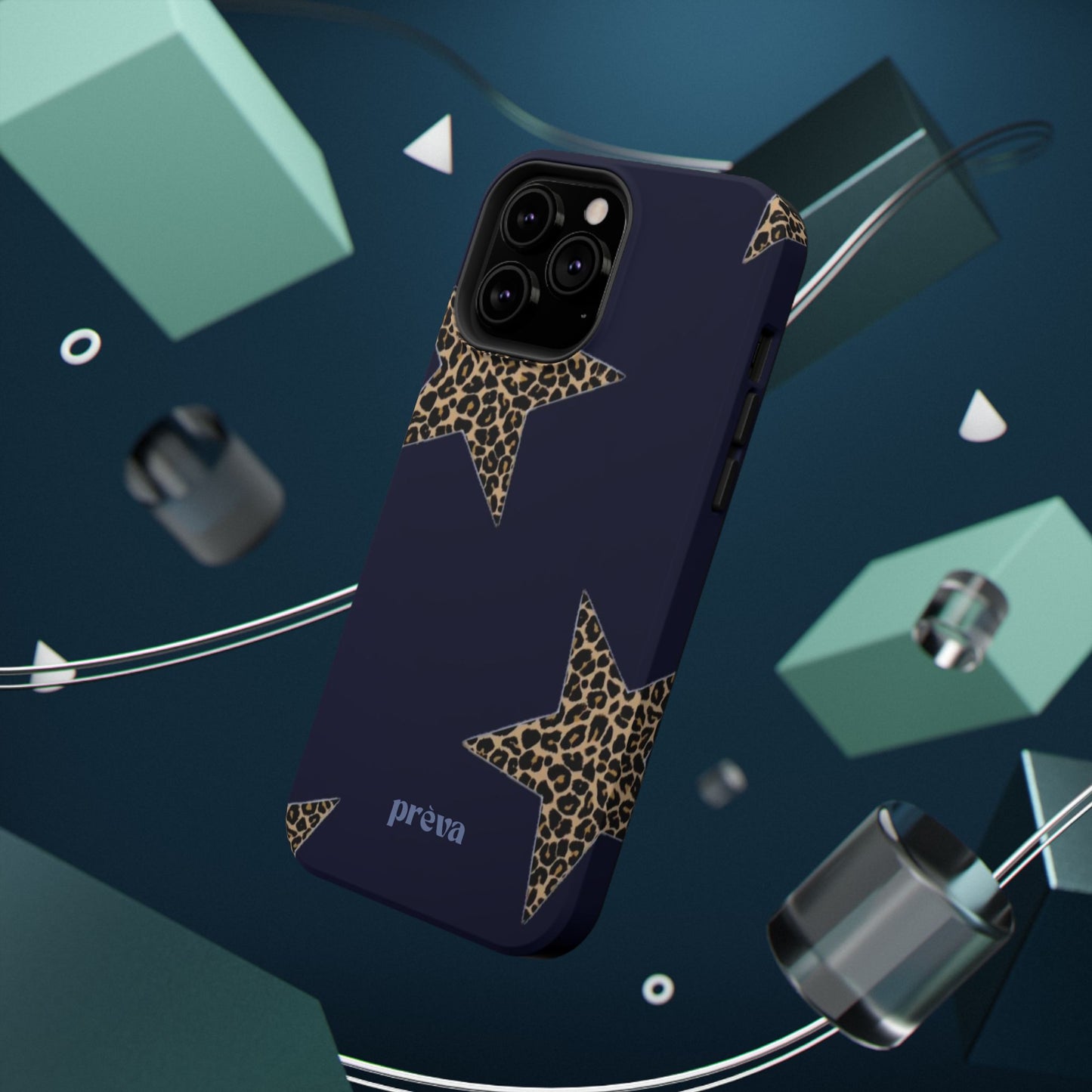Navy Leopard Star Phone Case