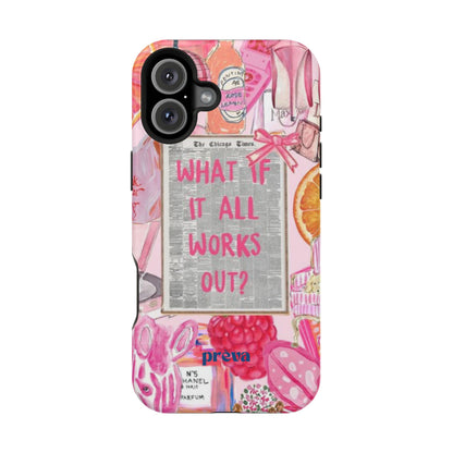 Pink "What If It All Works Out?" Collage Phone Case