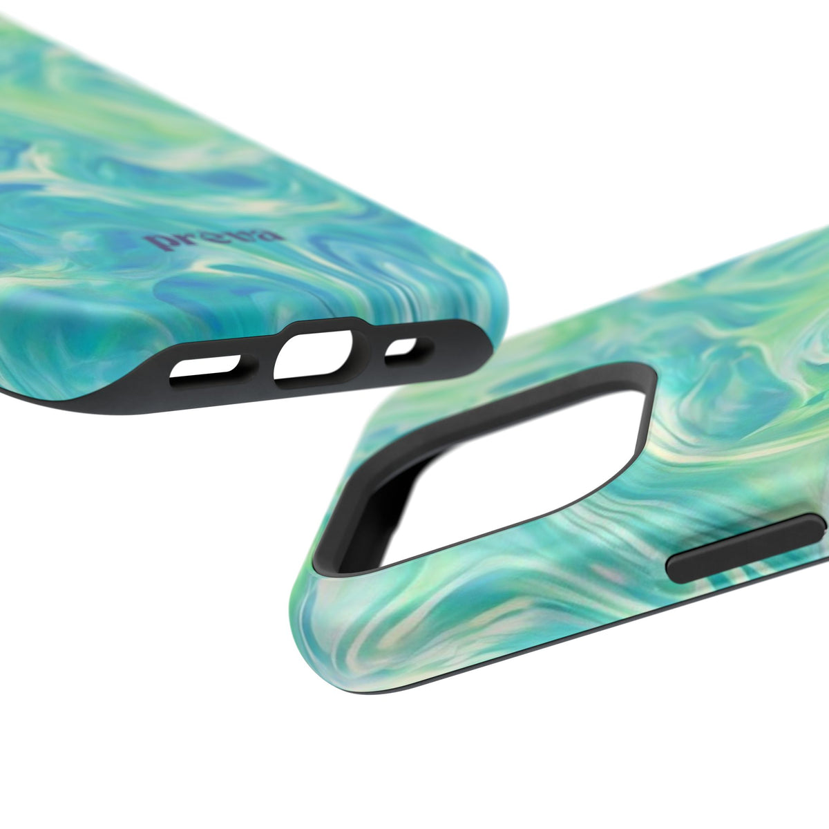 Impact-Resistant Phone Case — Teal Green Marble Swirl