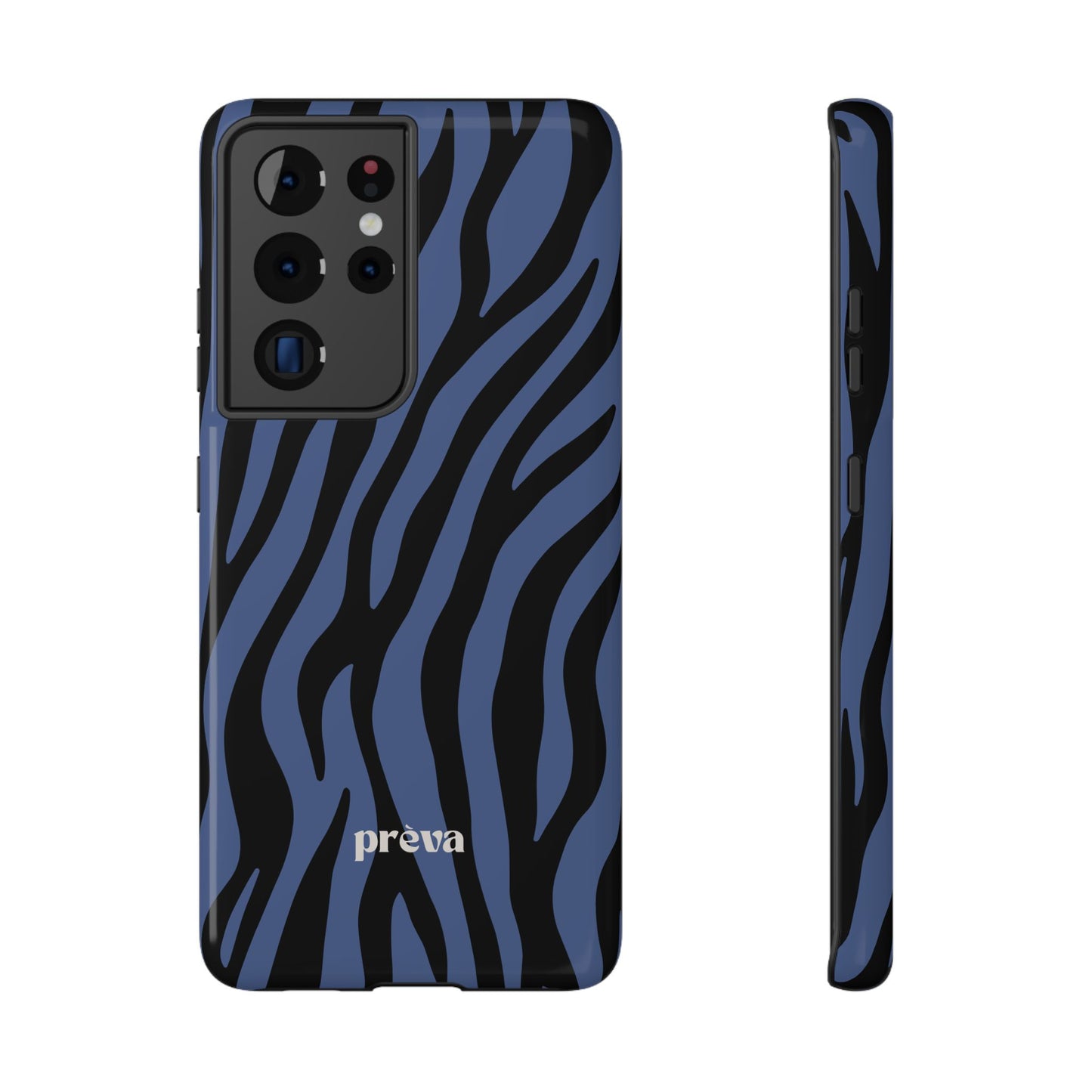Blue & Black Zebra Stripe Phone Case