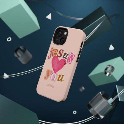 Pink Jesus Loves You Phone Case