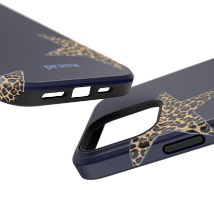 Navy Leopard Star Phone Case