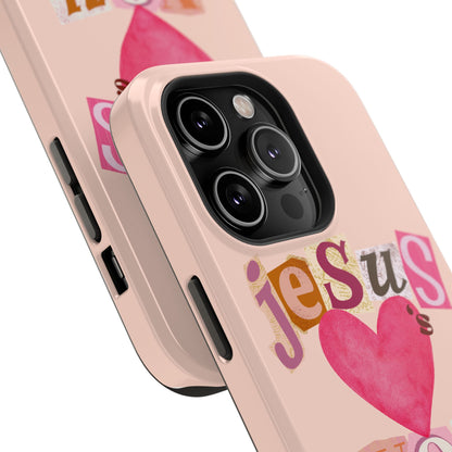 Pink Jesus Loves You Phone Case