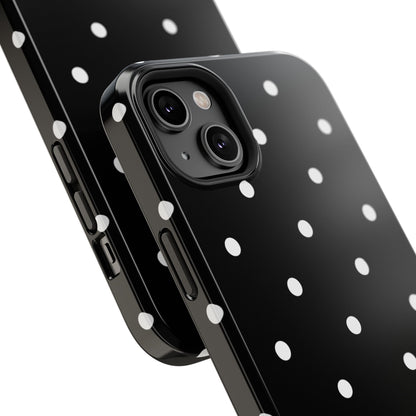 Black with White Polka Dots Phone Case