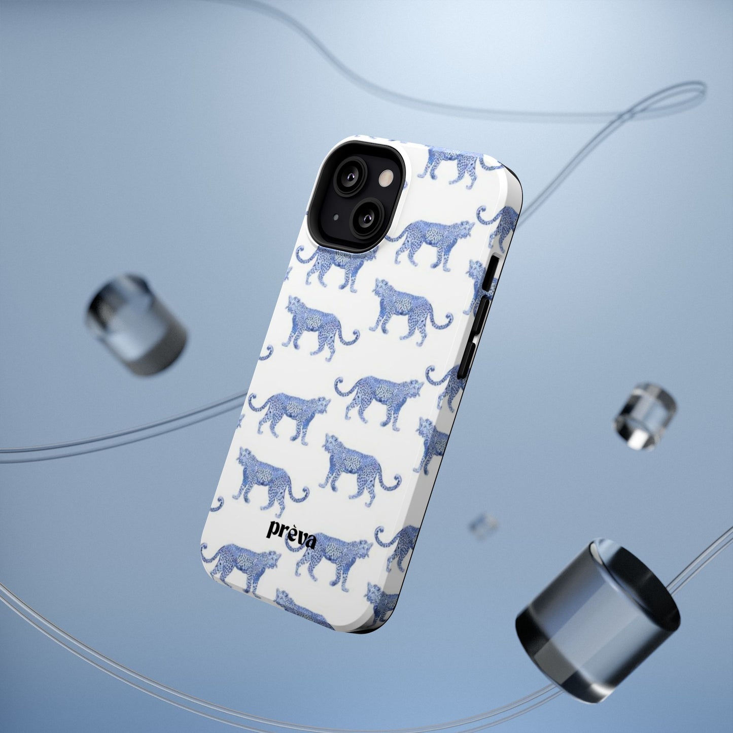 Blue Leopard Pattern Phone Case