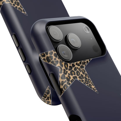 Navy Leopard Star Phone Case