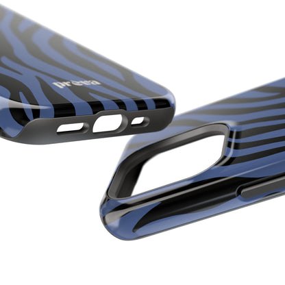 Blue & Black Zebra Stripe Phone Case