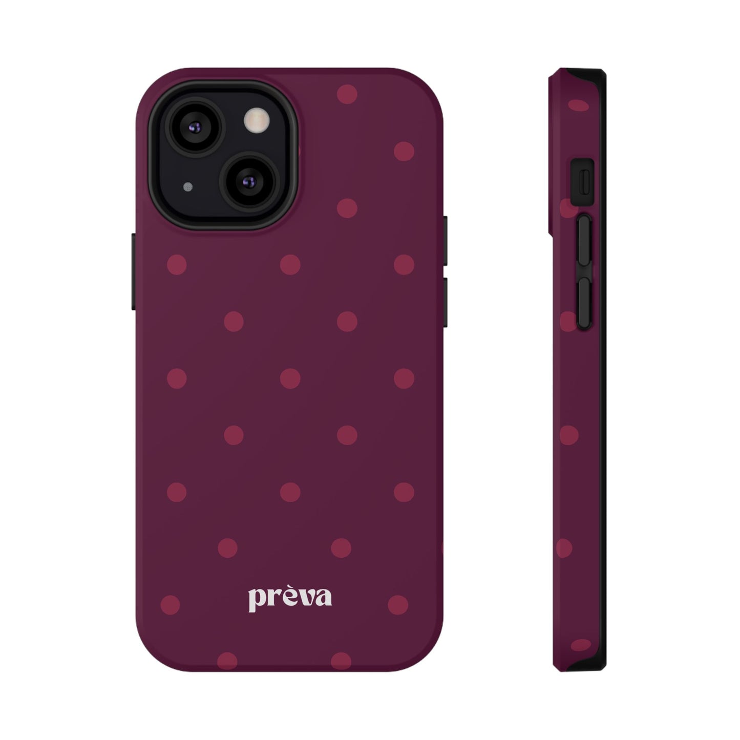 Maroon Polka Dots Phone Case