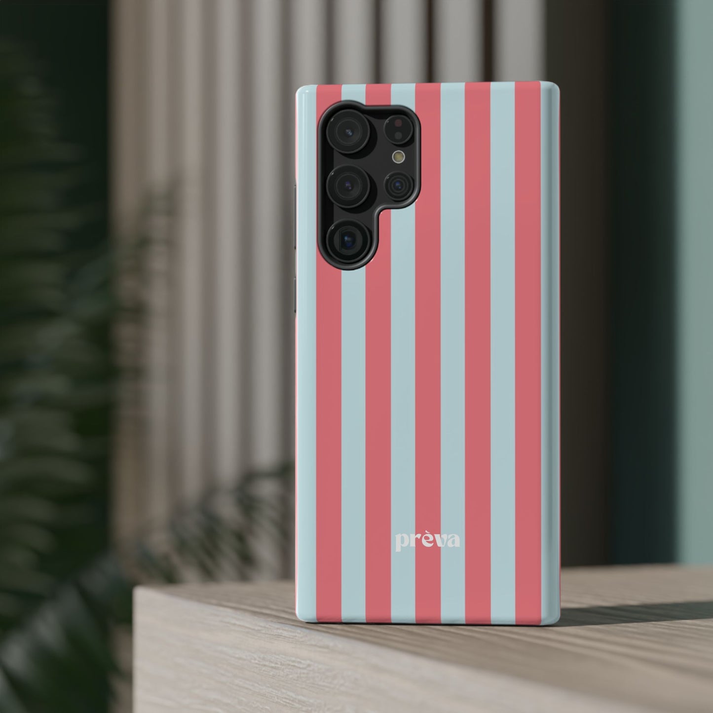 Coral & Teal Stripes Phone Case