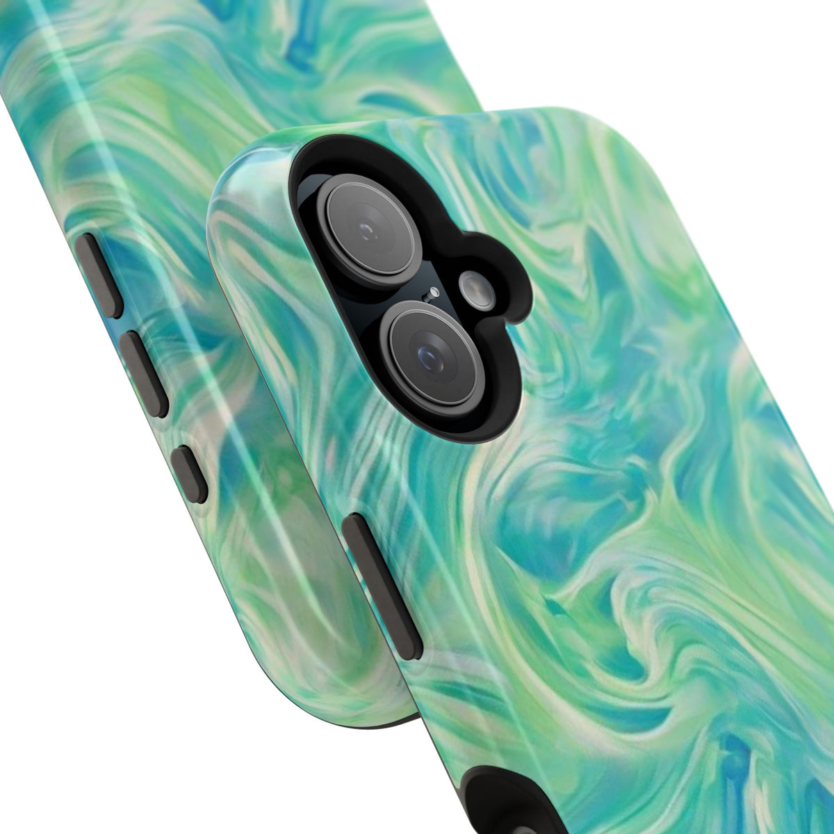 Impact-Resistant Phone Case — Teal Green Marble Swirl