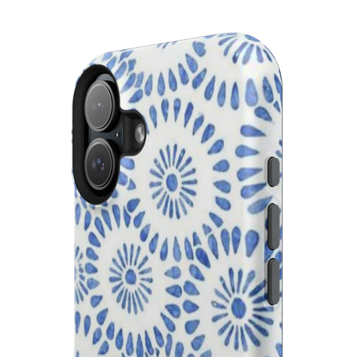 Blue Floral Spiral Phone Case