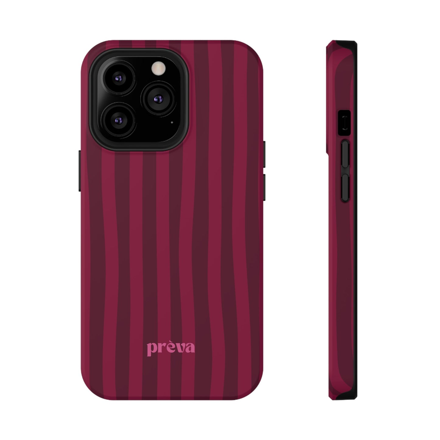 Burgandy Stripes x Ava Dudderar Phone Case